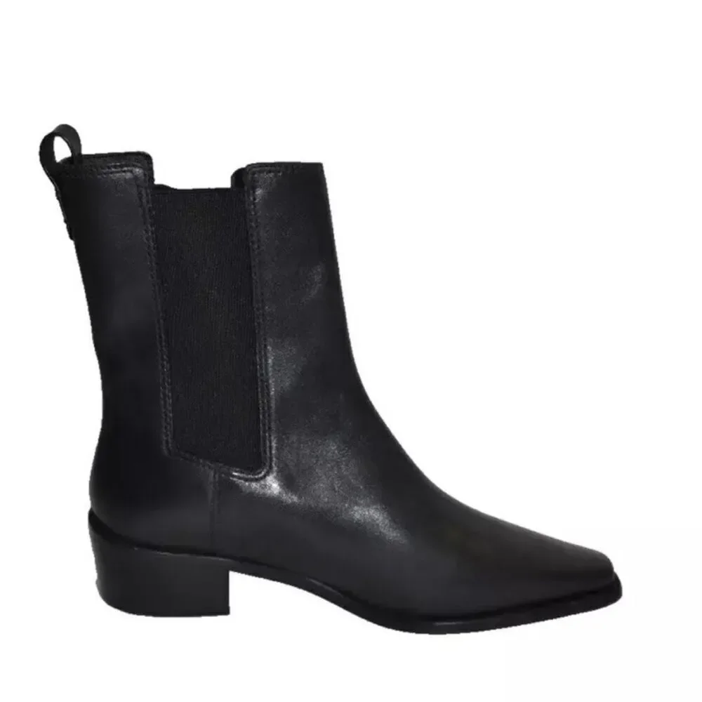 Tory Burch Chelsea Classic Ankle Boots/Dust Bag Black Nappa Leather 8.5 NWT